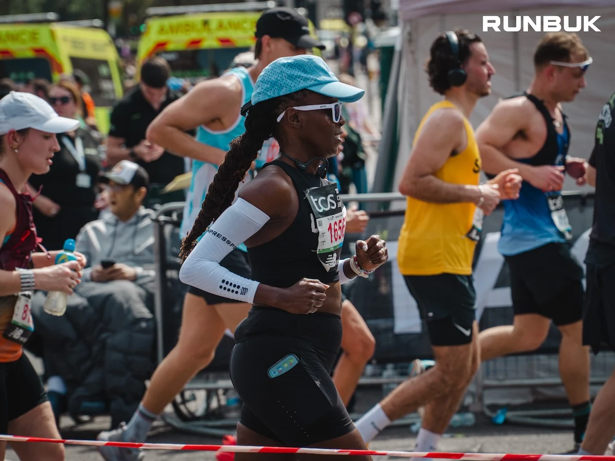 Runners on the London Marathon course