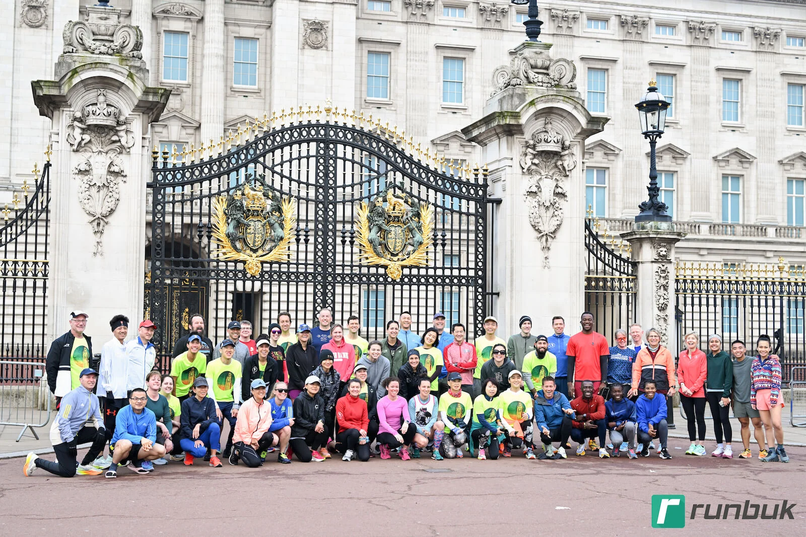 Runners celebrating in London